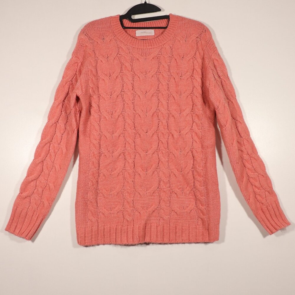 NWOT Rachel Parcell Cable Knit Salmon Pink Sweater Size Medium